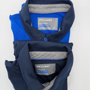 Twillory Polo Shirt Mens Large Blue Navy Athleisure Performance Lot of 2